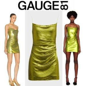 Gauge81 SNAKE EYE ALMORA MINI DRESS in Lime Green sz 34 XS NWT 540$